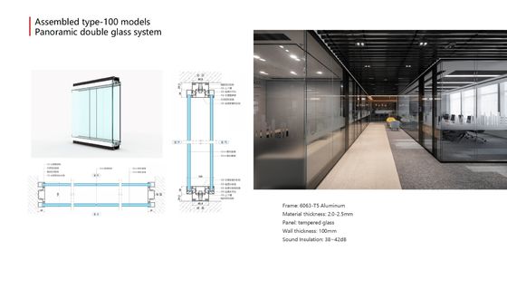Goede prijs. Top Supported Modern Aesthetics Office Glass Partition Wall with Space Optimization online