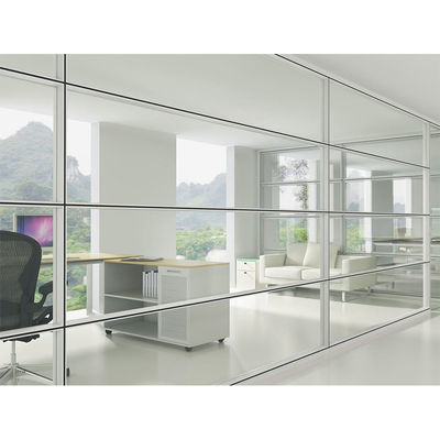 Goede prijs. Modern Glass Partition Wall with Stainless Steel 304# Accessories 100mm Thickness and 4500mm Height for Office Spaces online