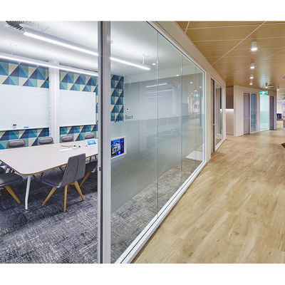 Conferentiecentrum Office Glass Partition Wall Single Glazed Voor Aluminium Frame