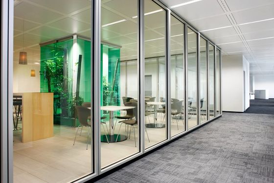 Geluidsdicht vuurdicht gehard glas scheidingswand Aluminium frame
