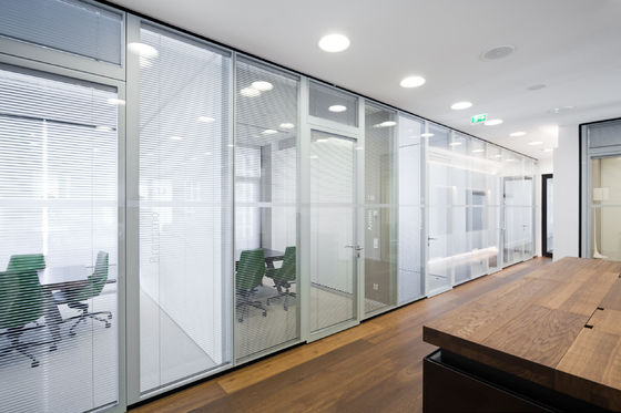 Single glazen aluminium frame glas scheidingsmuur met deuren aluminium spoor