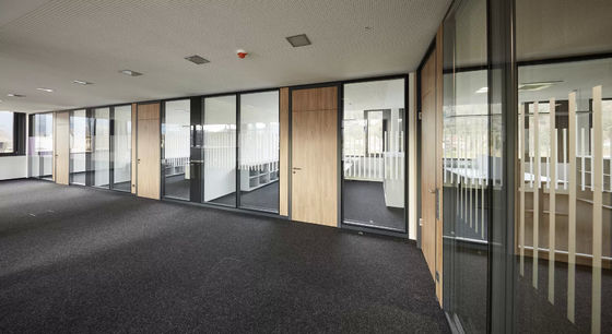 Eco-vriendelijk kantoor Aluminium frame kantoor scheidingsmuur 3 jaar garantie
