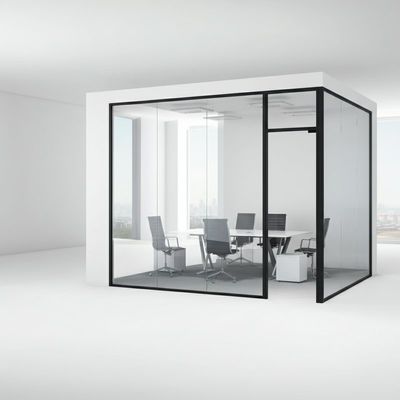 Duitse afschermingstechnologie Dubbele laag Moderne raamloze glazen kantoren afschermingen