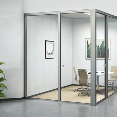 Aluminiumframe Dubbelverglasde kantorenglaswand Voor vergaderruimte