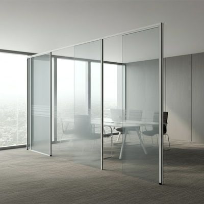 Hoogstabiel kantoorglas scheidingswand voor werkruimte met kunstglas afwerking