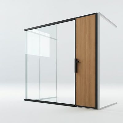 Framed Modern Glass Partition Wall met houten paneel voor kantoorruimten