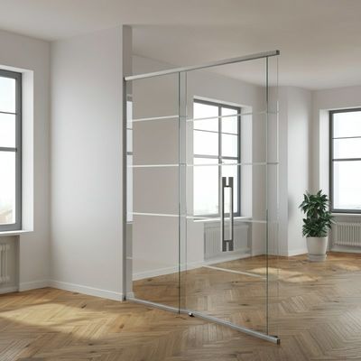 Glas vaste scheidingswand met aluminium frame van 90 mm dikte voor kantoren