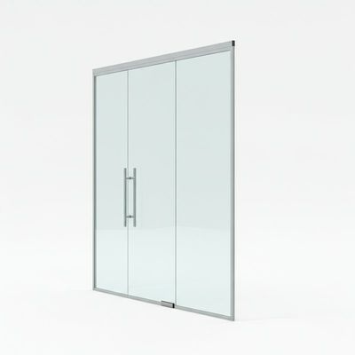 Volledige weergave van een enkele glazen glazen muur met aluminium frame voor moderne kantoren