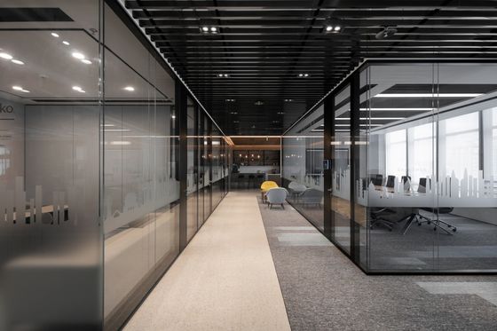 Duurzame, afneembare glazen scheidingswanden, dubbelglas, modulaire kantoren, glazen scheidingswanden