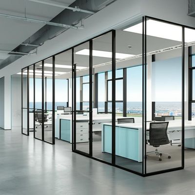 Goede prijs. Single Glazed Office Glass Partition Wall with Sound Insulation and 108mm/90mm Thickness for Panoramic System online